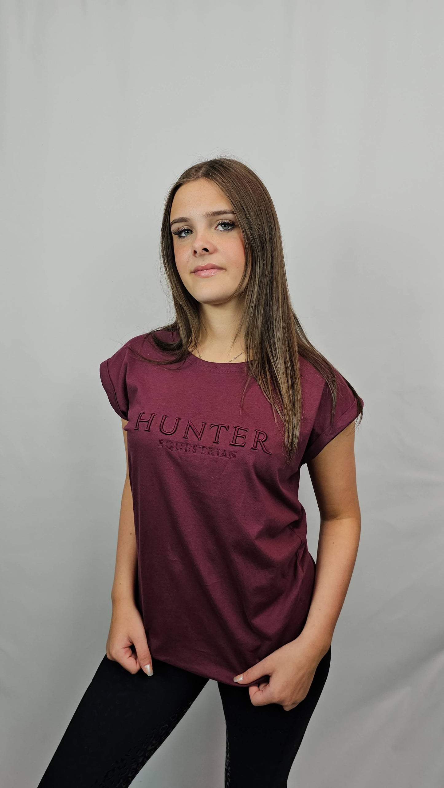 Maroon Signature Hunter Equestrian T Shirt