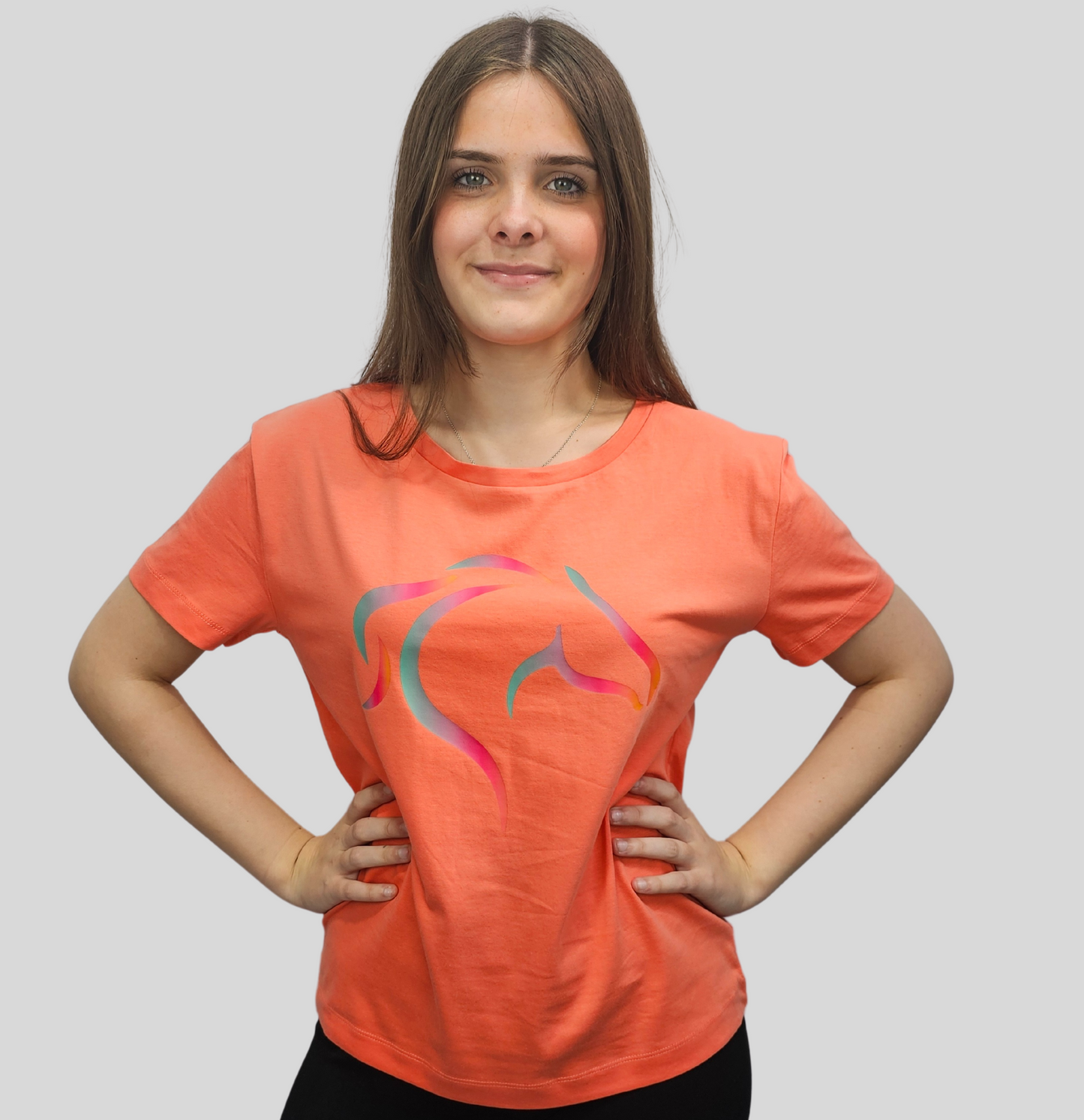 Fiesta Orange Short Sleeve Printed T Shirt