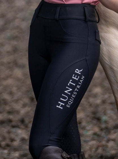 Hunter Equestrian Black Riding Tights