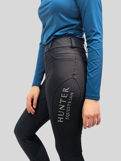 Hunter Equestrian Black Riding Tights