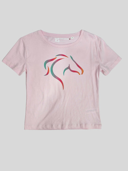 Cotton Pink Short Sleeve Printed T Shirt