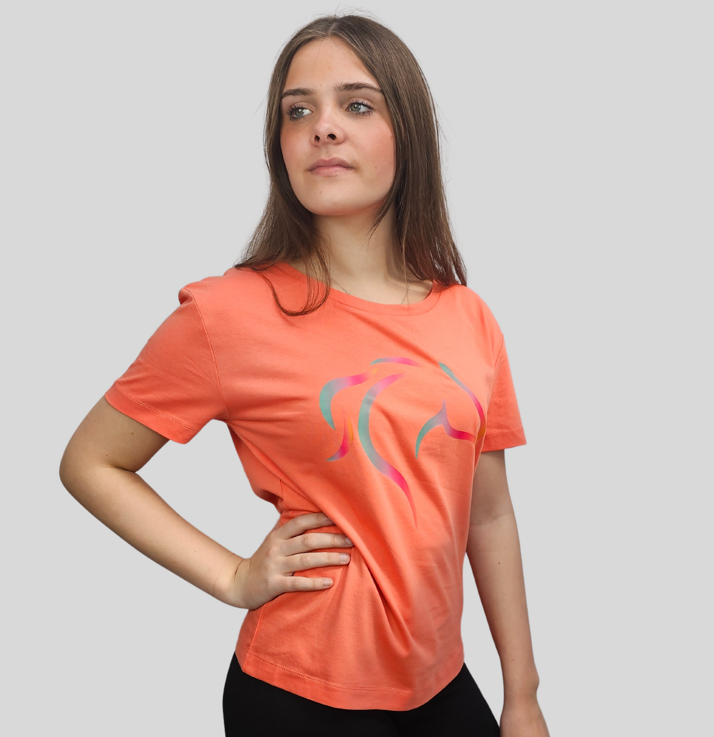 Fiesta Orange Short Sleeve Printed T Shirt