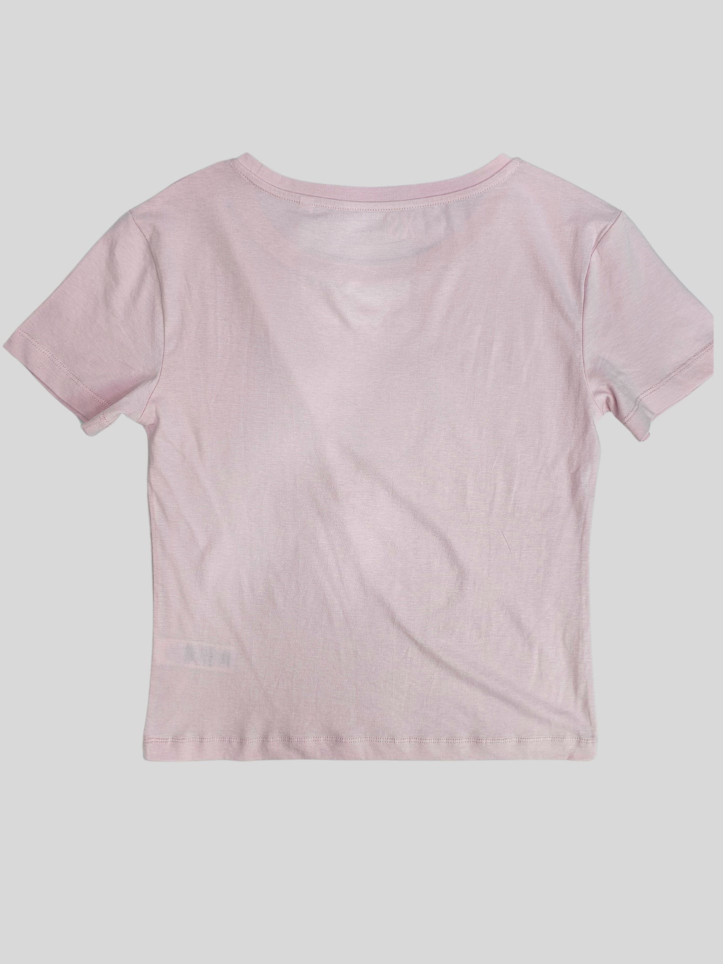 Cotton Pink Short Sleeve Printed T Shirt