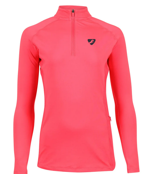 10034 Aubrion Young Rider Revive Long Sleeve Base Layer - Coral
